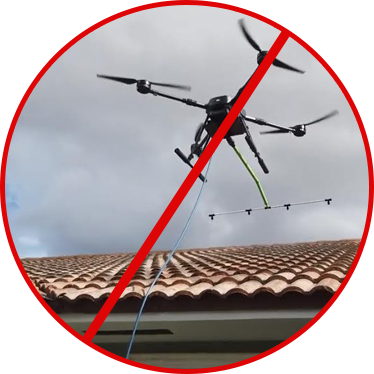 Image showing how to avoid cleaning your roof using drones.