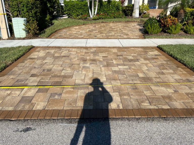 Image of a paver driveway after a paver clean seal.